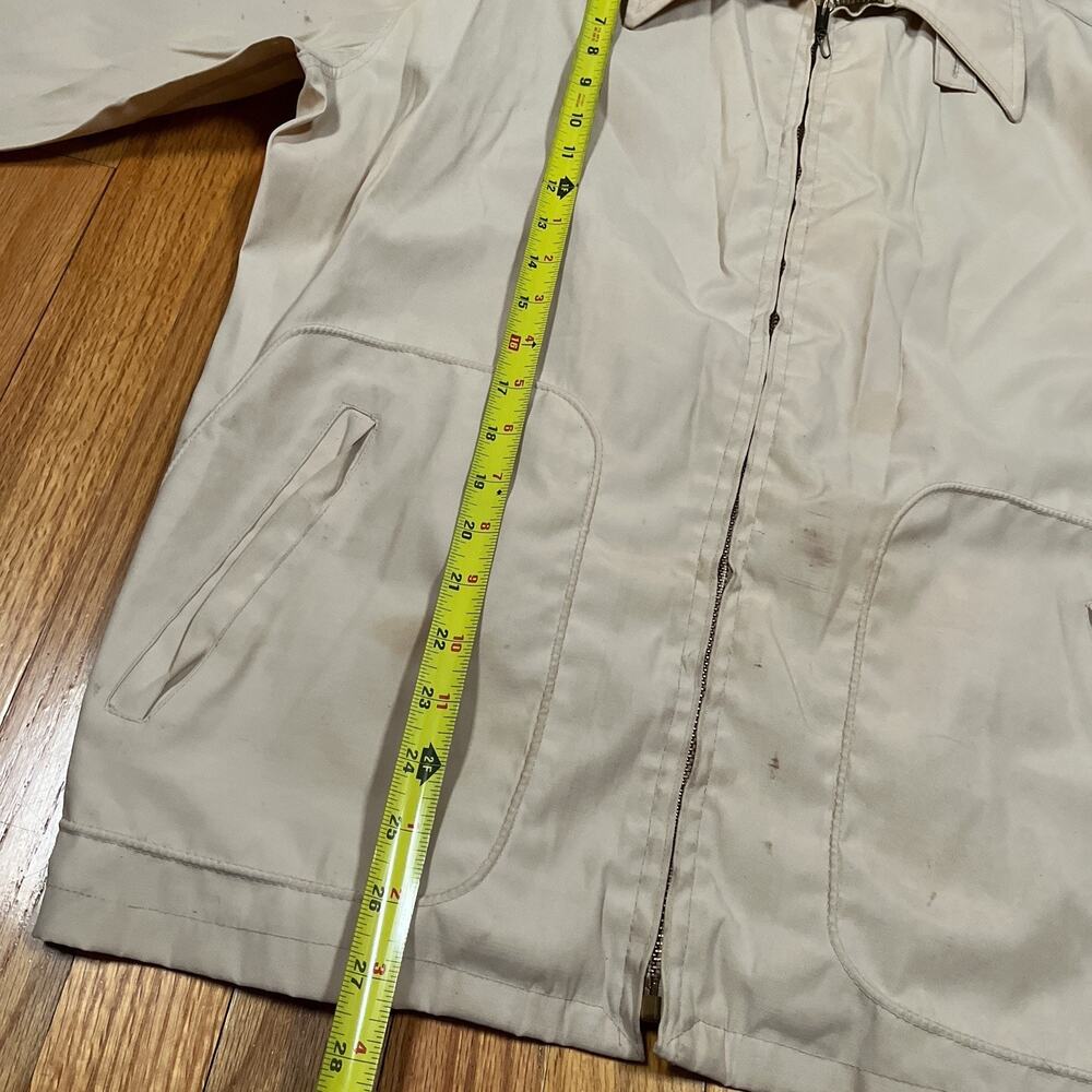 Vintage McGregor Jacket 44 Beige Drizzler Full Zip USA Talon Stains - Picture 6 of 11